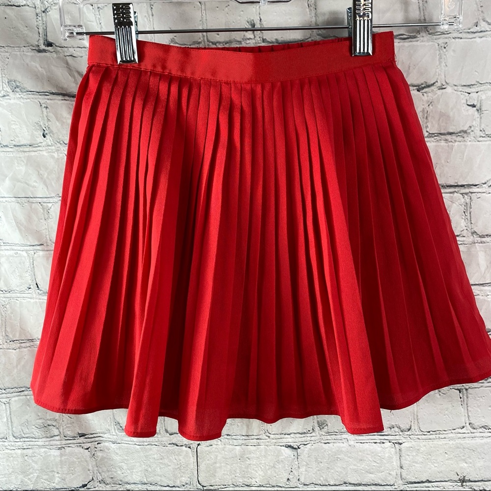 Janie and Jack Red Chiffon Pleated Skirt